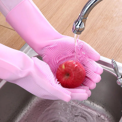 Magic Silicone Rubber Dish Washing Gloves