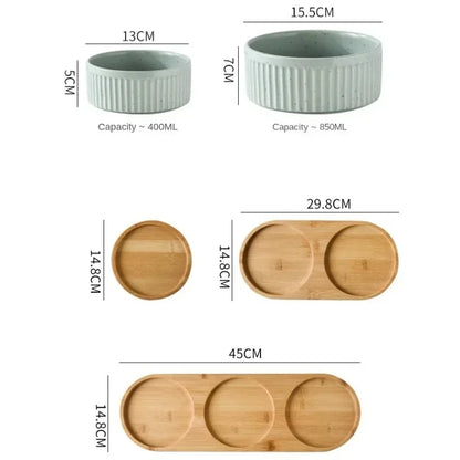 Nordic Ceramic Pet Bowl Set