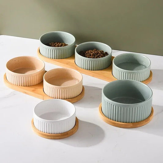 Nordic Ceramic Pet Bowl Set