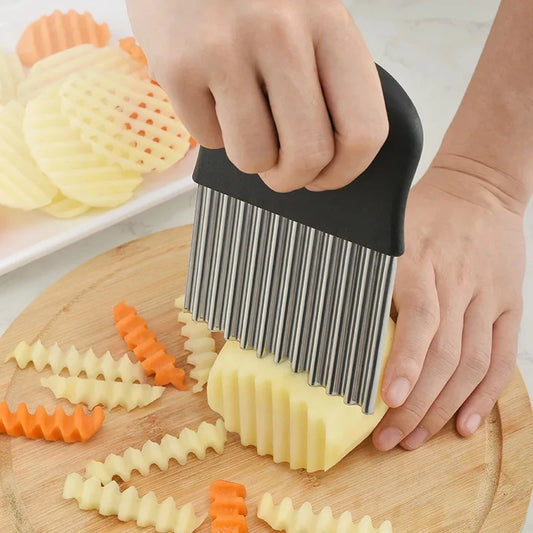 Potato Chip Slicer Crinkle Wavy Kitchen Knife