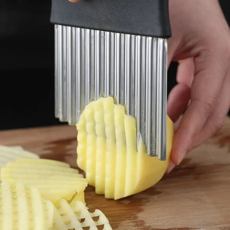 Potato Chip Slicer Crinkle Wavy Kitchen Knife