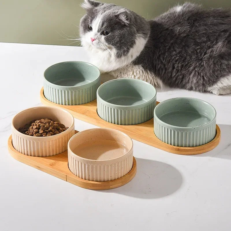 Nordic Ceramic Pet Bowl Set